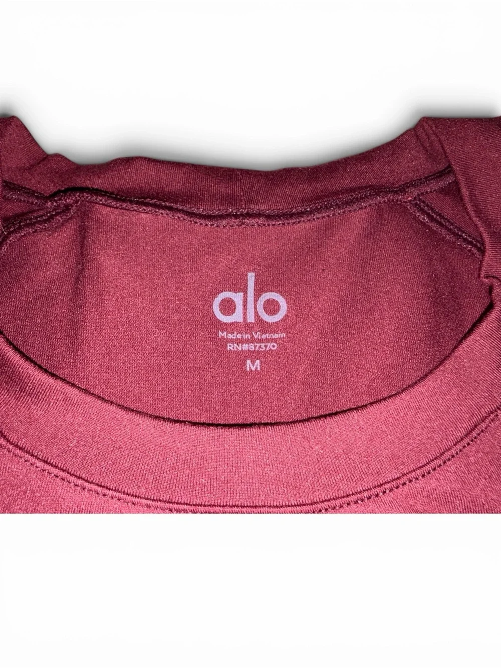 ALO High Line lattice Long-Sleeve Crop Top in Black Cherry size Medium